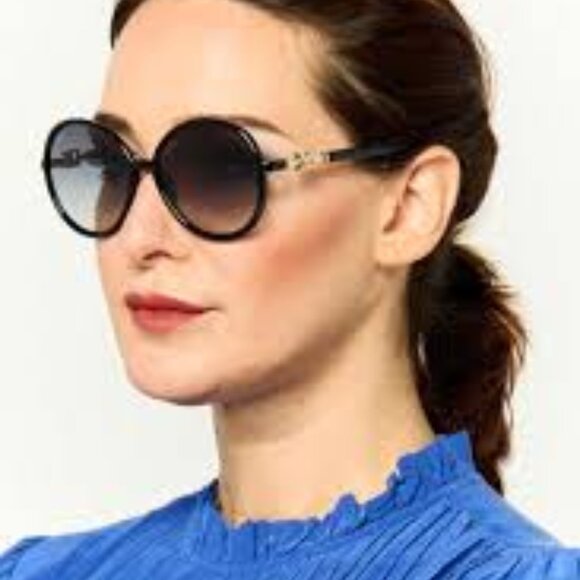 MaxMara EMME15 MM0065 75B Round Sunglasses - Fuxia/Smoke Gradient - Picture 2 of 11